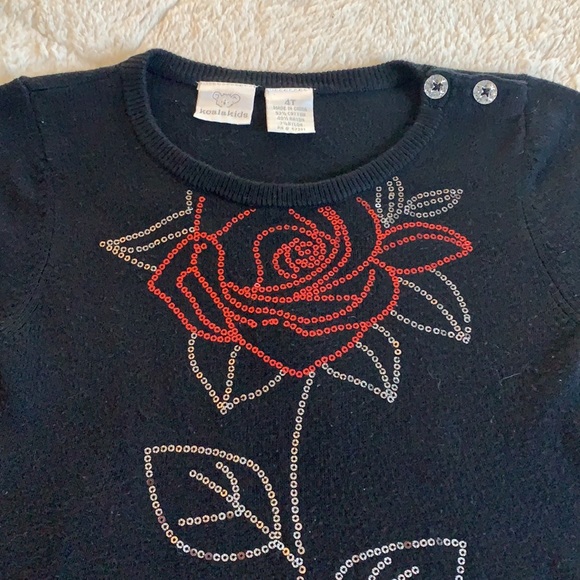 Koala Kids 4T Black Sequin Rose Swing Dress EUC - Picture 8 of 9